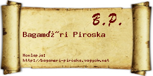 Bagaméri Piroska névjegykártya