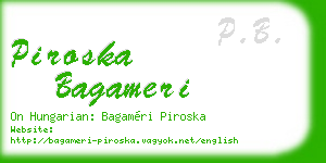 piroska bagameri business card
