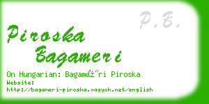 piroska bagameri business card